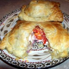 A picture of Ham and cheese turnovers.