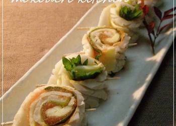 Easiest Way to Recipe Tasty Chikuwa Mentaiko Shiso Rolls Squid Narutostyle Rolls