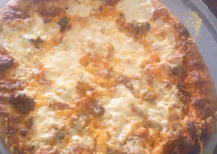 Recipe of Any-night-of-the-week Bacon cheese burger pizza!