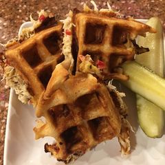 A picture of Crab stuffed waffle.