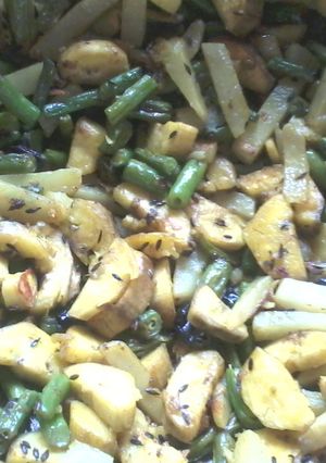 A picture of Green Plaintain Stir-fry.