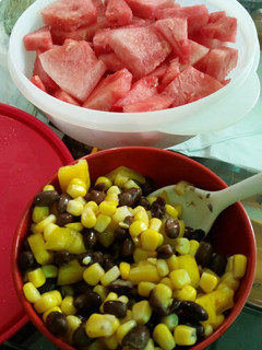 A picture of Tuna bean corn salad.