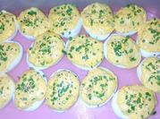 A picture of deviled eggs with horseradish
