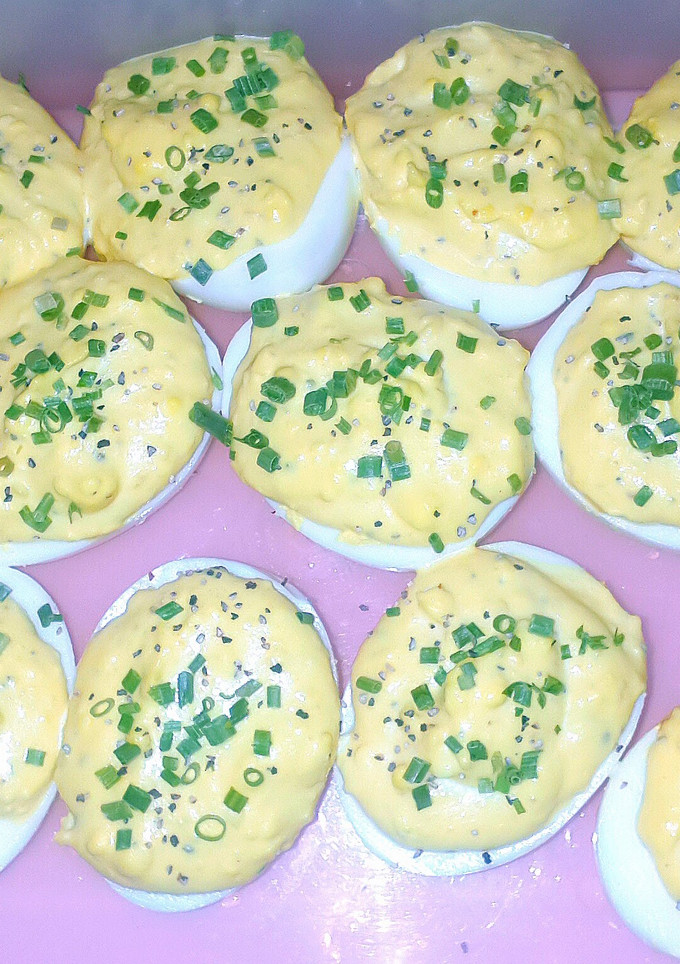 A picture of Dad's Deviled Eggs.