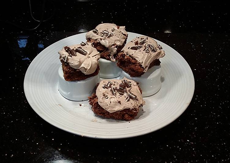 Fudge Brownies with Chocolate Peppermint Mousse Frosting