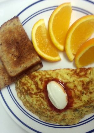 A picture of Swiss Cheese and Dill Omelet.