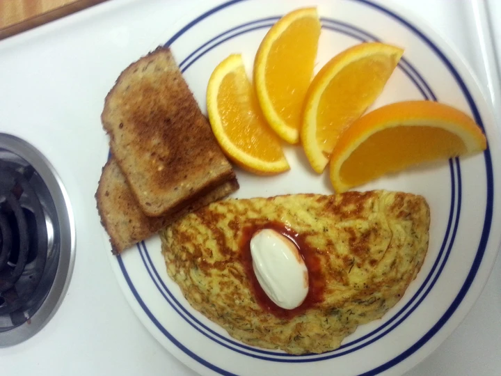 Easy Steps to Prepare Swiss Cheese and Dill Omelet the Delicious You can take Joss in your mouth