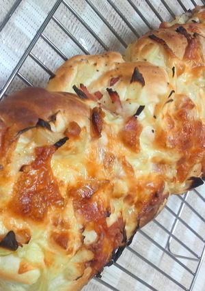 A picture of Made in a Bread Maker Onion Bread.