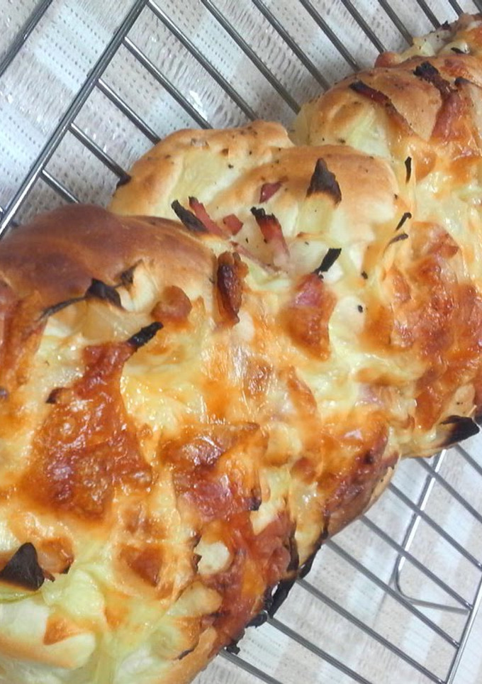 A picture of Made in a Bread Maker Onion Bread.