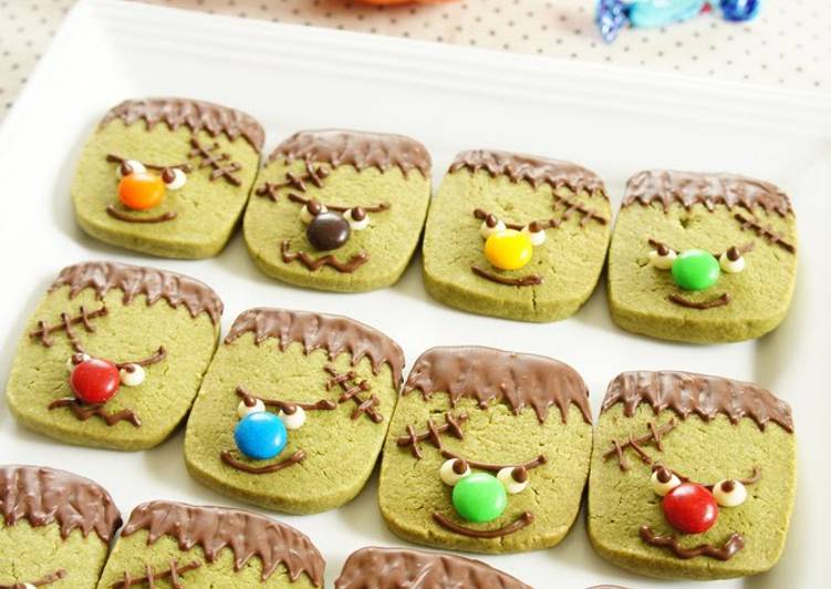 Halloween Themed Frankenstein Monster Matcha Tea Cookies Halloween Themed Frankenstein Monster Matcha Tea Cookies