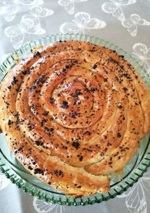 Sajtos-sonkás tekert kalács recept fotója