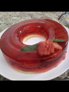 صورة لوصفة كيك الجيلي والكريم كراميل