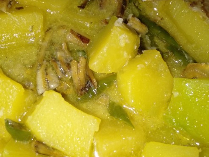 Resep Sayur labu kuning dengan cabe dan teri..mantap dan pedas, Menggugah Selera