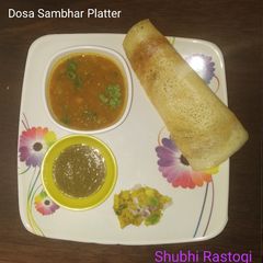 A picture of Dosa Sambhar Platter.