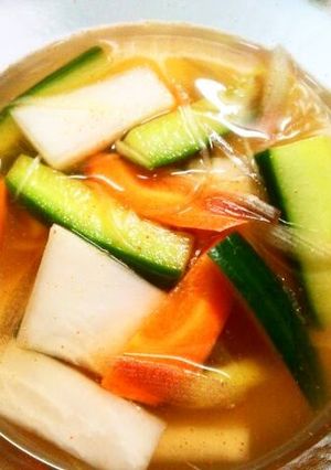 A picture of Mul (Water) Kimchi Instant Pickles.