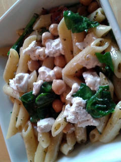 A picture of Goat cheese and basil penne.