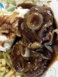 A picture of Hamburger Steak for Gluten free diets.