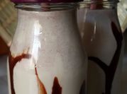 A picture of milkshake with heavy cream