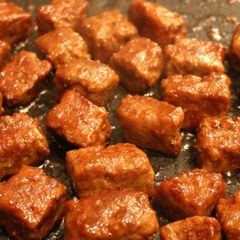 A picture of Diced Steak Made with Ground Beef.