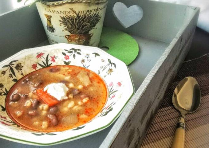 Fejtettbab leves csipetkével recept foto