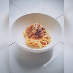 A picture of Chicken Carbonara.