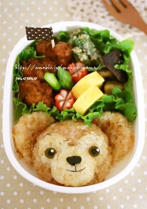 A picture of Fluffy Duffy Rice Ball for Bento.