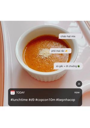 Hình của món Cháo sò gấc ớt chuông 🫑.