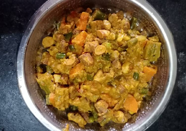 Recipe: Tasty Jackfruit seed mixed veg sabzi