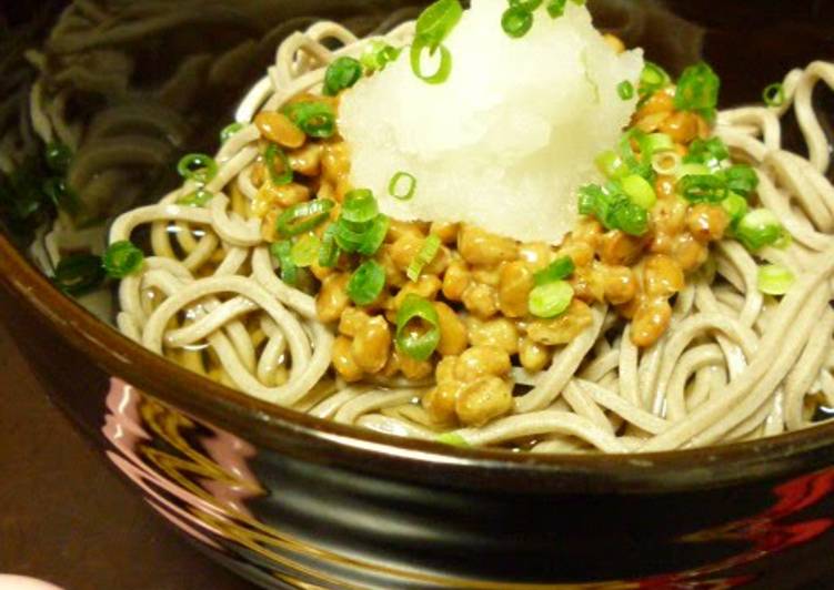 Recipe: Delicious Natto &amp; Grated Daikon Radish Soba