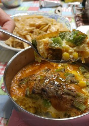 秋葵玉米烘蛋(#氣炸) 的食譜成品照片