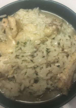 A picture of My Homemade Chicken an Rice.