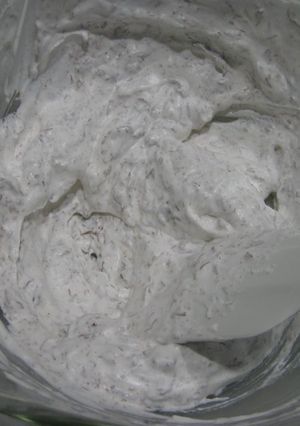 A picture of Whipped Cream with Chocolate Morsels.