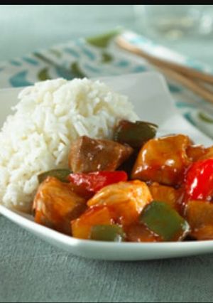 A picture of sweet n chilly pork.