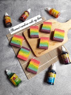 Foto resep Steamed rainbow cake ny liem