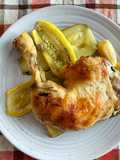 Pollo al horno con limón amarillo