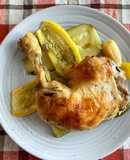 Pollo al horno con limón amarillo
