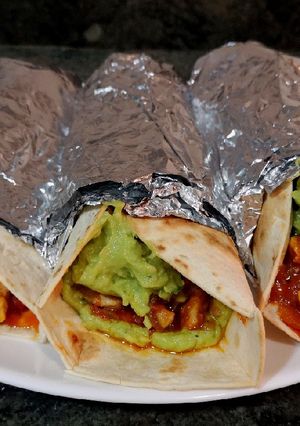 Una foto de Fajitas con guacamole