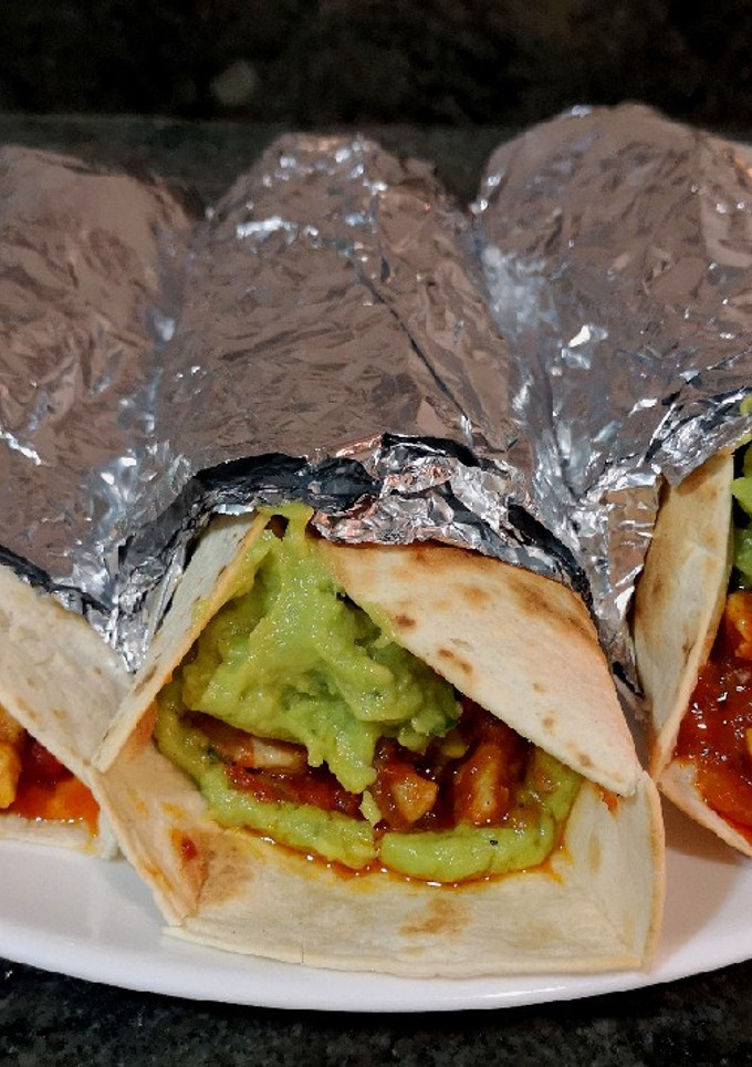 Una foto de Fajitas con guacamole