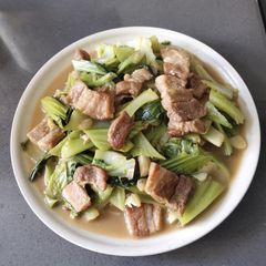 A picture of Sautéed Pork and Bok Choy.