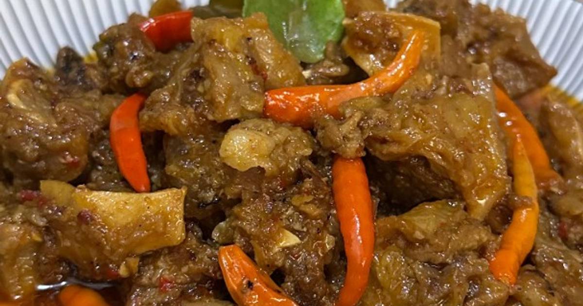 Resep Tetelan Otot Oseng Mercon Paling Praktis dan Simple