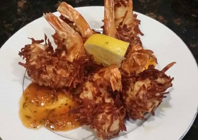 Recipe of Quick Brad’s coconut prawns with Polynesian sauce