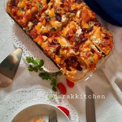 Vegetable Lasanga with Hung Curd and Chedder Cheese A picture of Vegetable Lasanga with Hung Curd and Chedder Cheese.