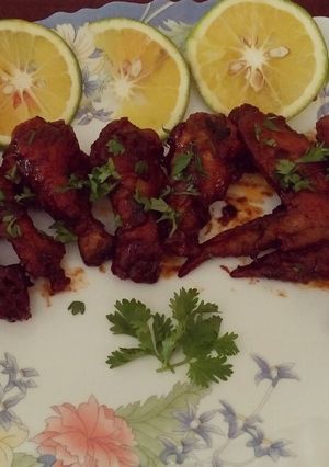 A picture of Sticky orange wings.