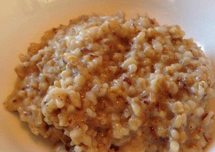 Simple Way to Prepare Super Quick Homemade Cinnamon Steel Cut Oatmeal with Haw Honey &amp; Flaxseed