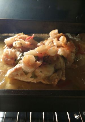 A picture of Baked Chicken and Shrimp.
