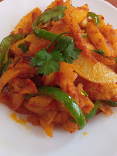 A picture of Home made Chips Masala.