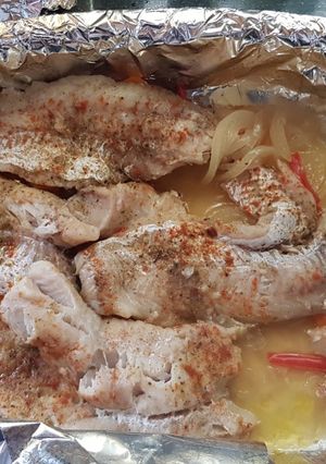 Una foto de Merluza al papillote