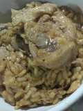 Risoto de frango ao vinho tinto e laranja