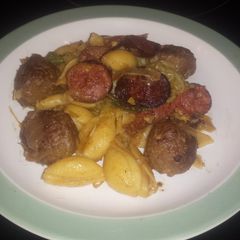 A picture of Chorizo And Meatball Pasta.