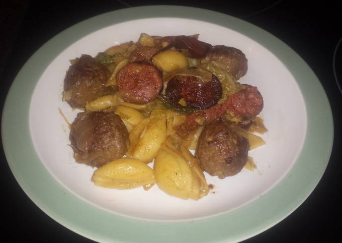 Chorizo And Meatball Pasta